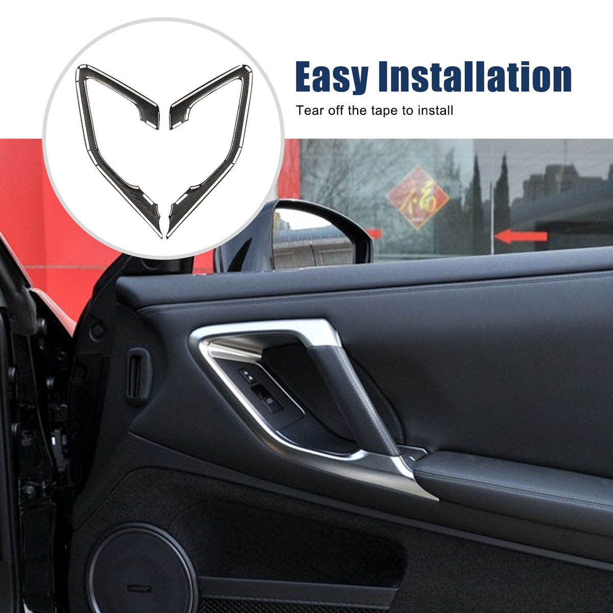 Matte Real Carbon Fiber Inner Door Handle Trim For Nissan GTR R35 2008‑2016 14