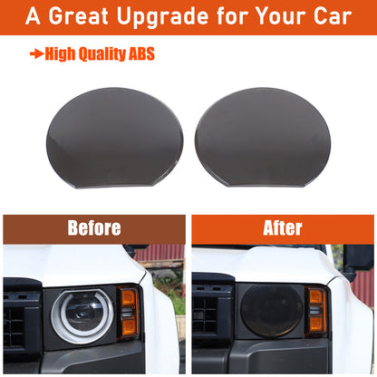 Black Smoked Front Headlight Lens Cover For Toyota Land Cruiser LC250 24+ US 10