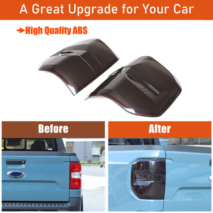 Smoked Black Rear Tail Light Guard Cover Trim Bezel For Ford Maverick 2022-2024 8