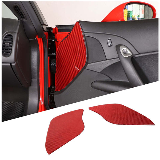 Red Carbon Fiber Door Pad cushion Panel Cover Sticker For Corvette C6 2005-13 US 1