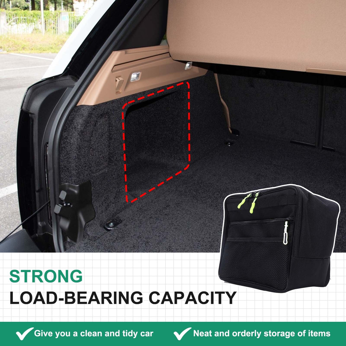 Rear Trunk Left Side Storage Bag Organizer For Range Rover Vogue L460 2023+ 1