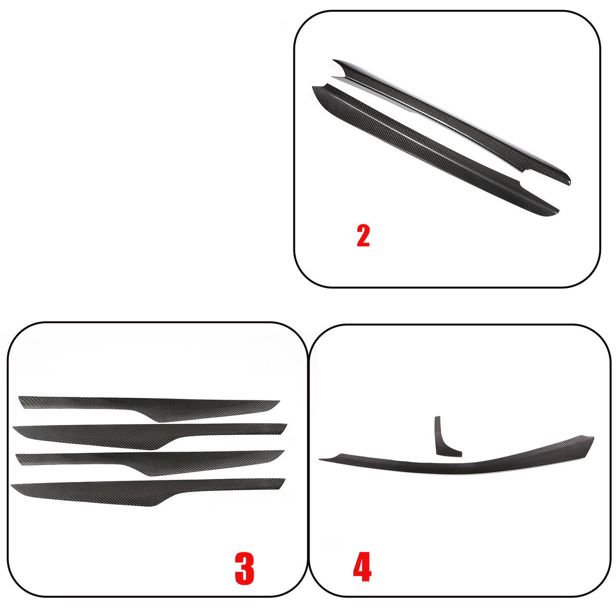 Real Carbon Fiber Dash Panel Door Kit Interior Trim for BMW X5 F15 X5M F85 14-18 2