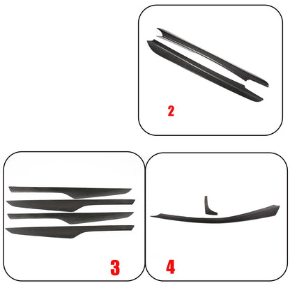 Real Carbon Fiber Dash Panel Door Kit Interior Trim for BMW X5 F15 X5M F85 14-18 2
