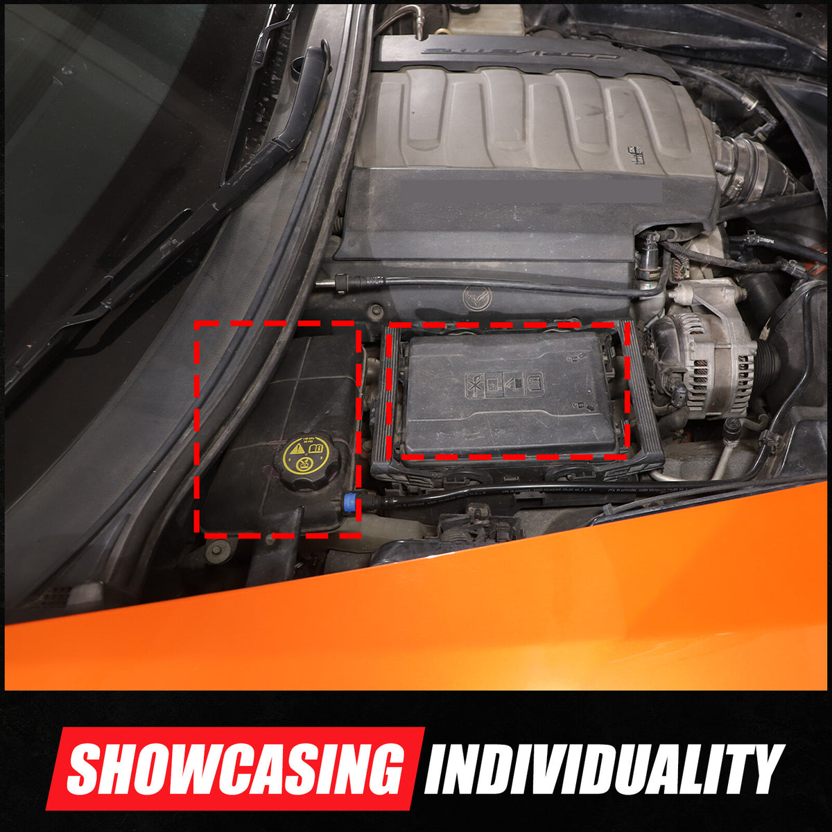 Black Aluminum Alloy Antifreeze Fuse Box Cover Trim For Corvette C7 2014-2019 6