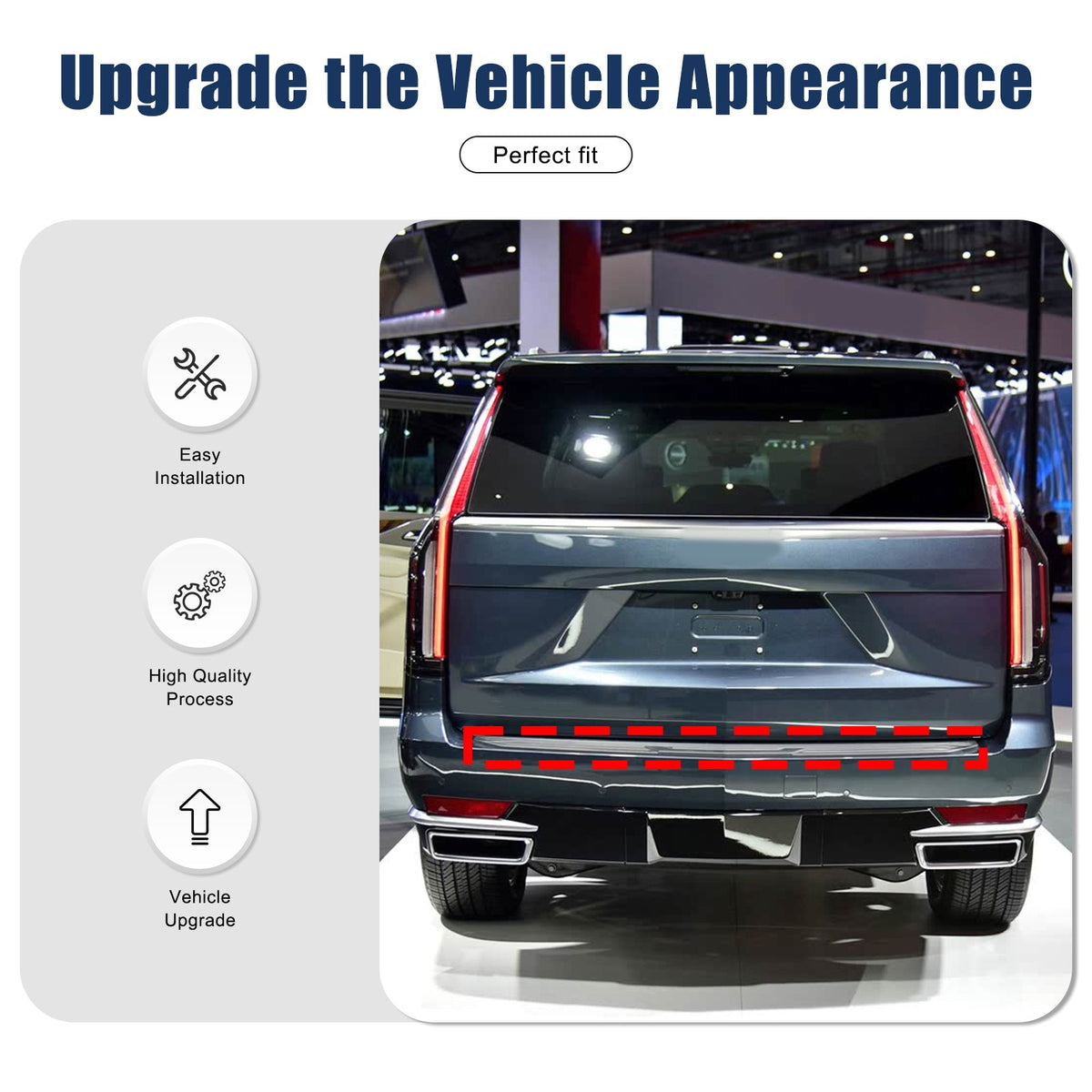 Real Carbon Fiber Rear Emblem Trim For Cadillac Escalade 2021-2023 16