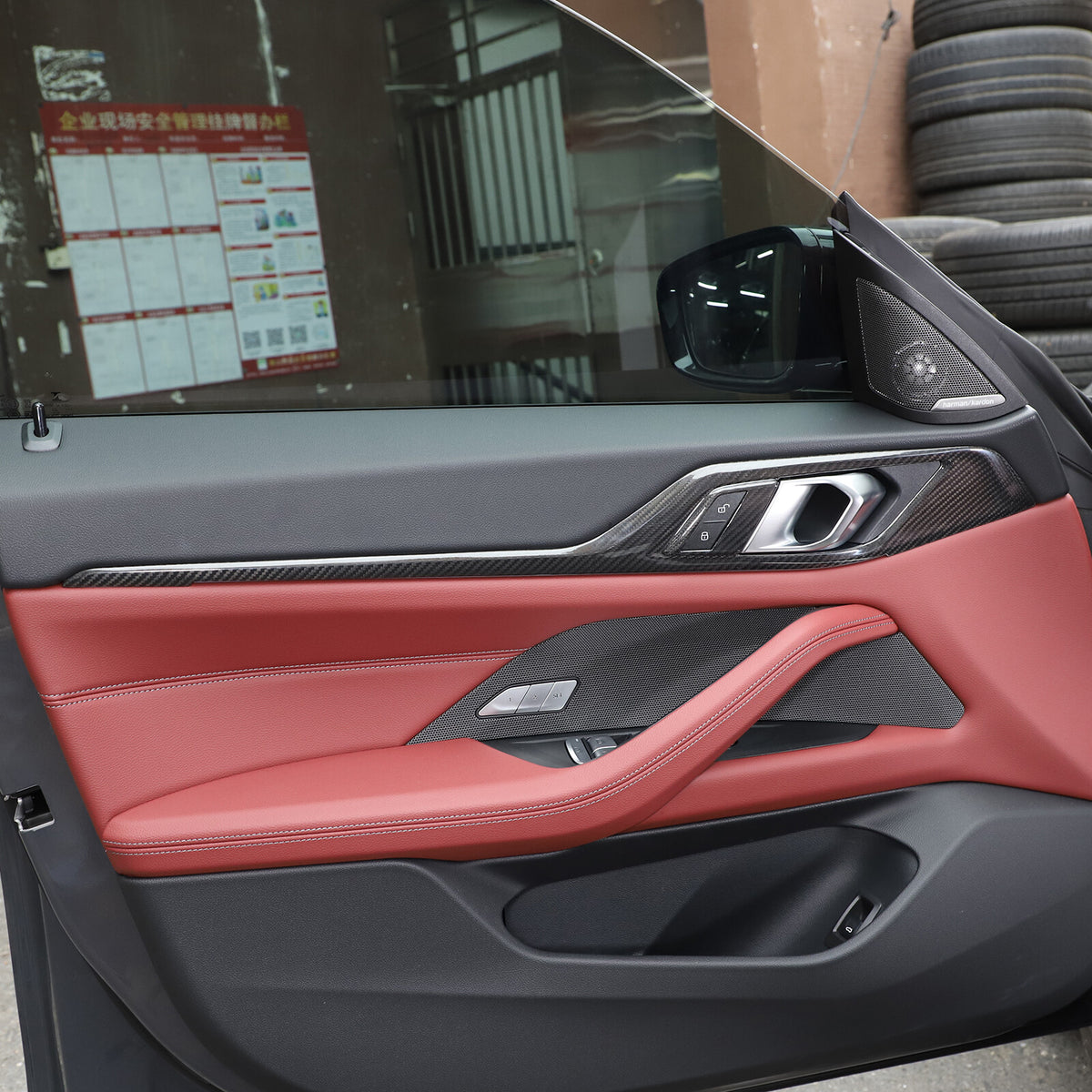 Real Carbon Fiber Interior Door Panel Trim For BMW 4 Series G26 430i 440i 22-24 2