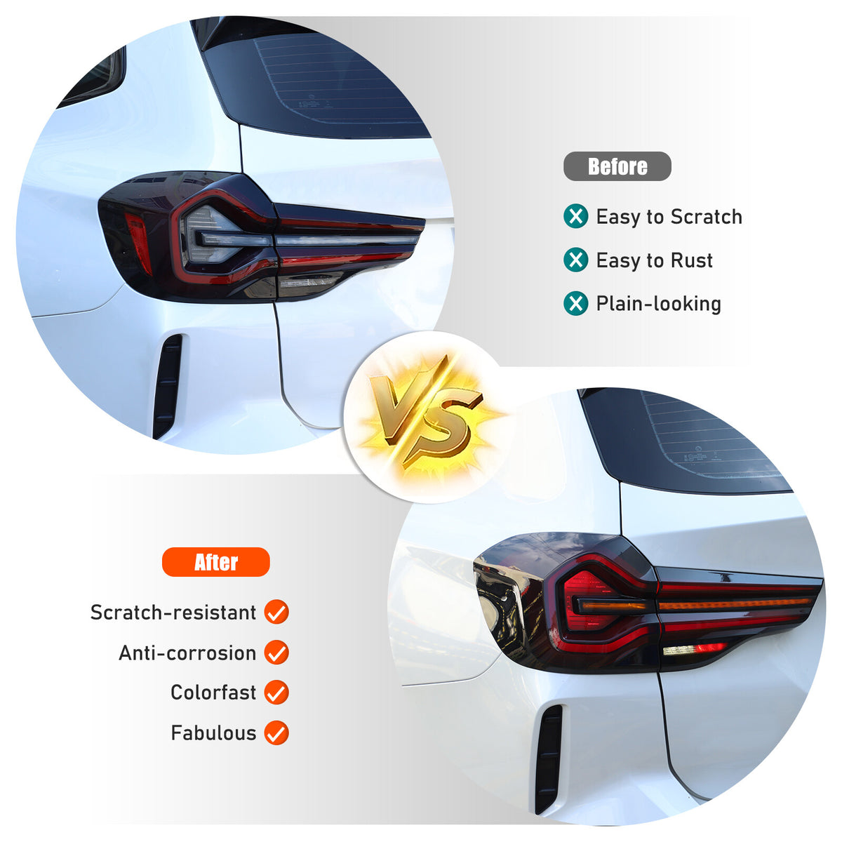 Smoked Black Rear Tail Light Guard Decor Cover Trim Bezels For BMW X3 G01 22-24 23