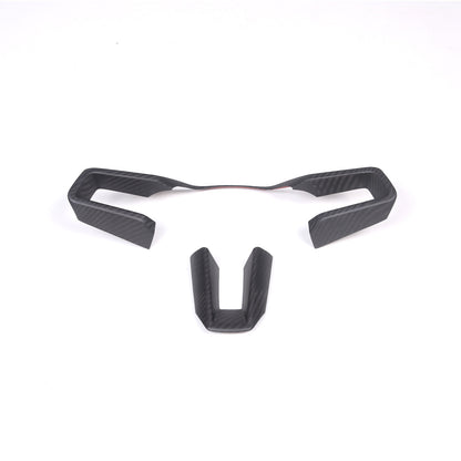 Matte Real Carbon Fiber Steering Wheel Cover Trim For Porsche 911 taycan 2019-23 5