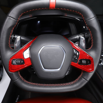 Red Real Carbon Fiber Full Interior Set Decor Trim Kit for Corvette C8 20-25 - Styles 66-68 9