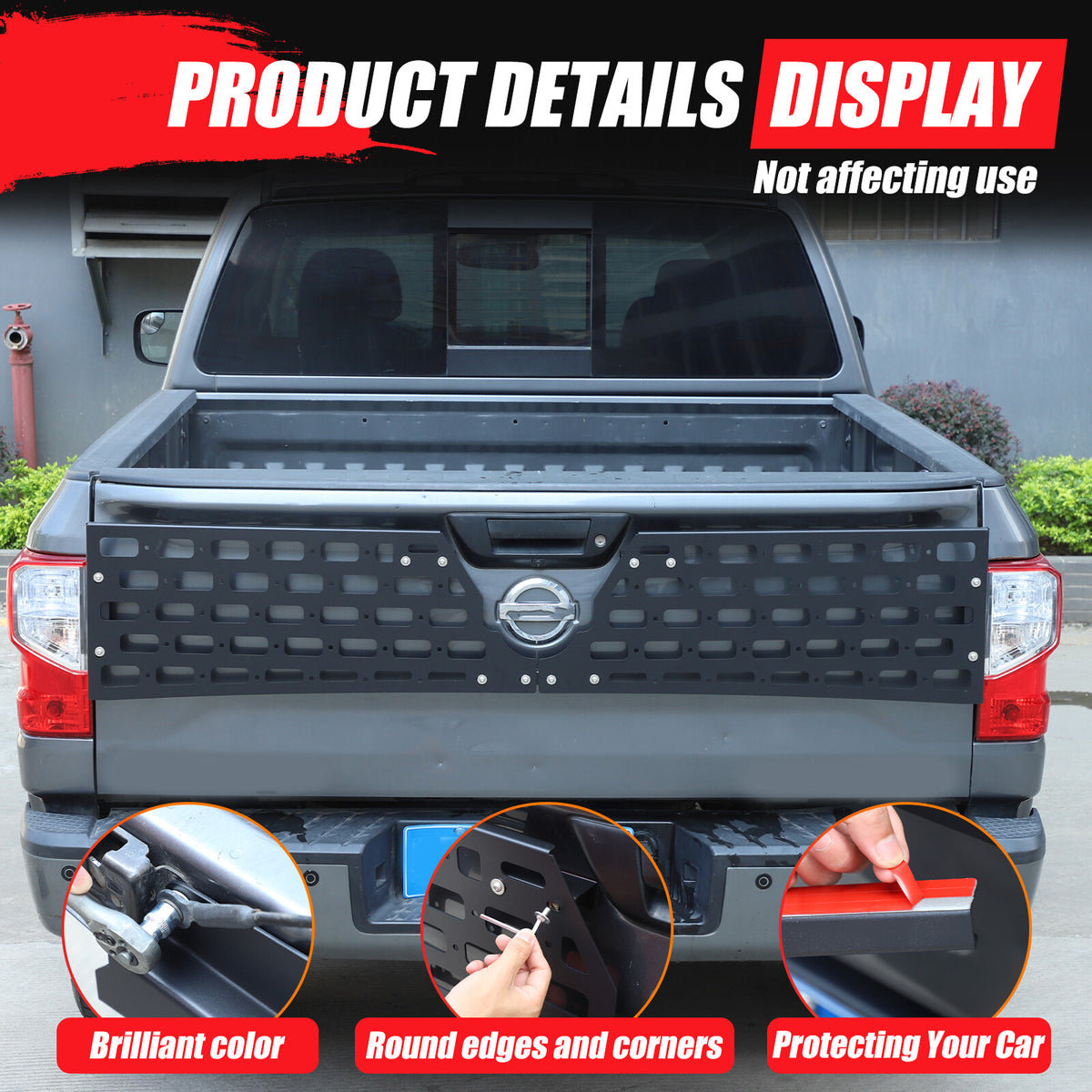 Rear Bed Molle Panel Truck Bed Tailgate Molle Panel For Nissan Titan 16-23 US 9