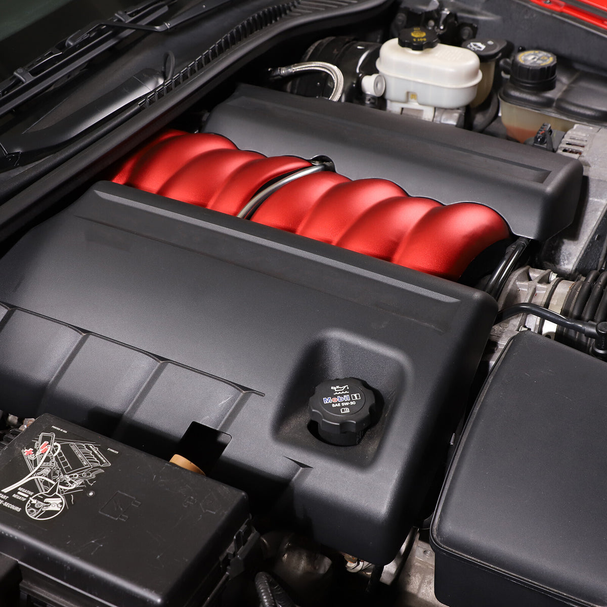 Red Aluminum Alloy Intake Manifold Cover Engine Part For Corvette C6 2005-13 US 7