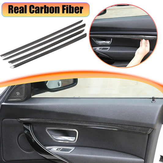 Real Carbon Fiber Inner Door Panel Strip Trim For BMW 3 4 Series GT 2013-2020 1