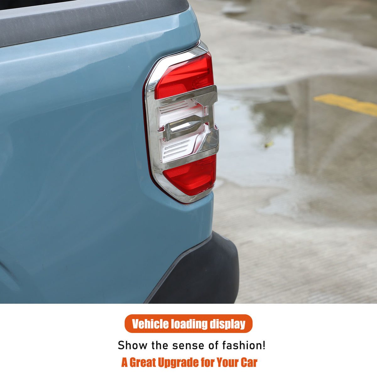 Chrome Silver Rear Taillight Trim Cover Bezel For Ford Maverick 2022-2024 15