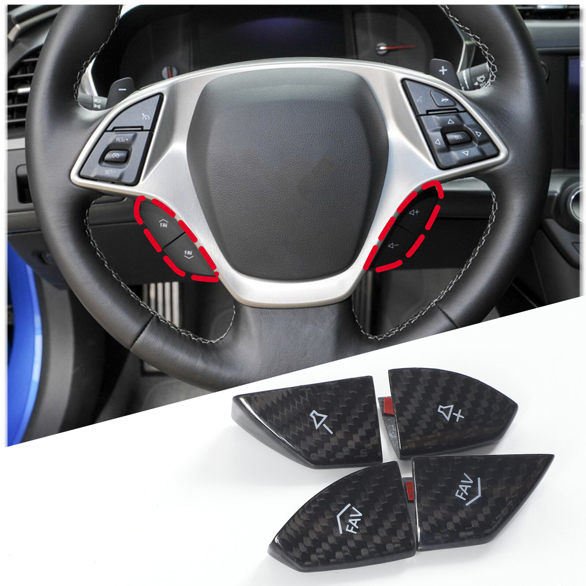 Real Dry Carbon Fiber Interior Center Full Trim Set Kit For Corvette C7 2014-19 73