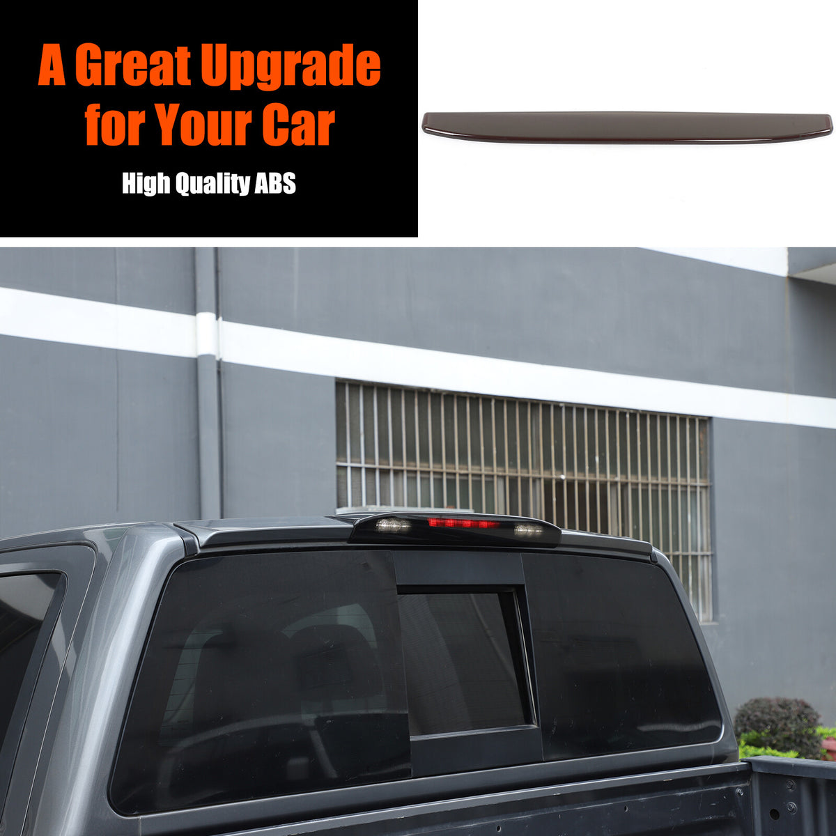 Smoked Black ABS High Mount Brake Light Trim Cover For Nissan Titan 2016+ US 8