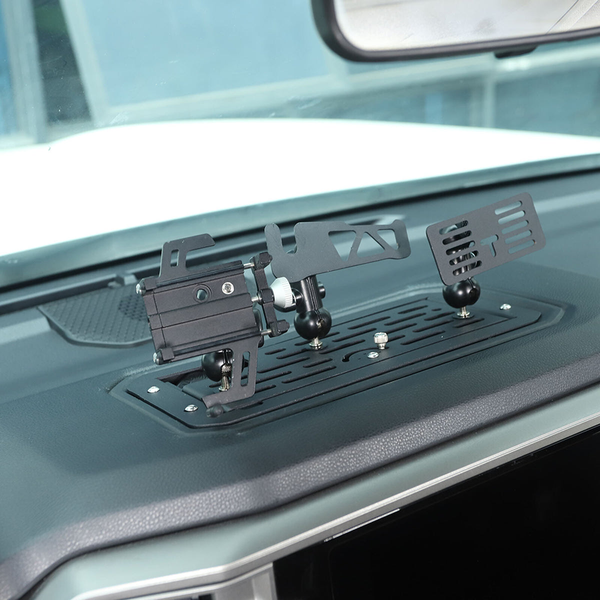 Dashboard mobile phone bracket Holder storage box Tray For Toyota Tundra 2022-26 18
