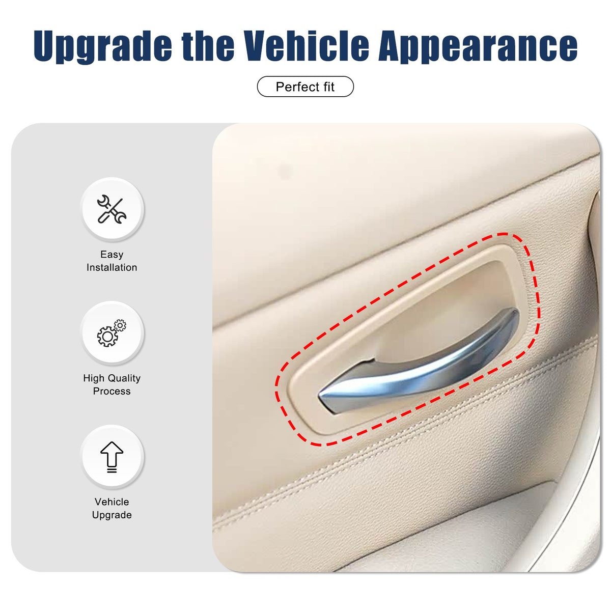 Real Carbon Fiber Inner Interior Door Bowl Trim For BMW 3 Series E90 2005-2012 2