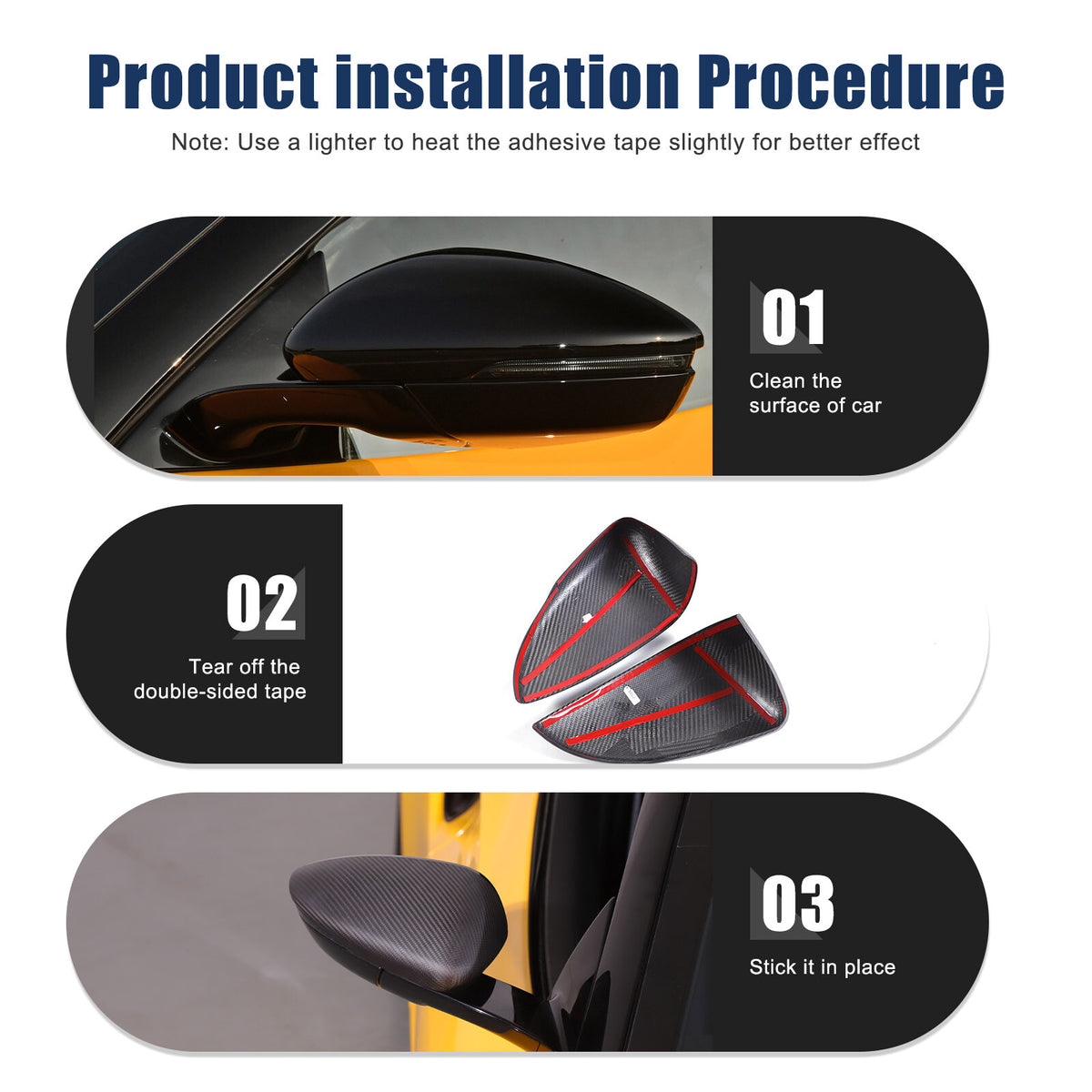 Matte Real Carbon fiber Side Rear Mirror Cover Caps Trim For Lotus EMIRA 2021-25 16