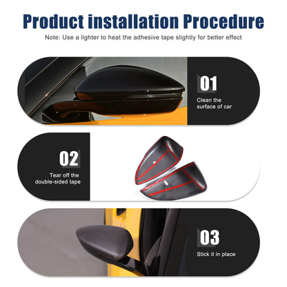 Matte Real Carbon fiber Side Rear Mirror Cover Caps Trim For Lotus EMIRA 2021-25 16