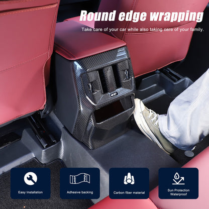 Real Carbon Fiber Rear Air Conditioning Vent Trim Cover For BMW X3 G45 2025+ 10