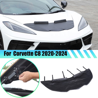 PU Leather Car Bonnet Hood Bra Wind & Bug Deflectors For Corvette C8 2020-26 US 1