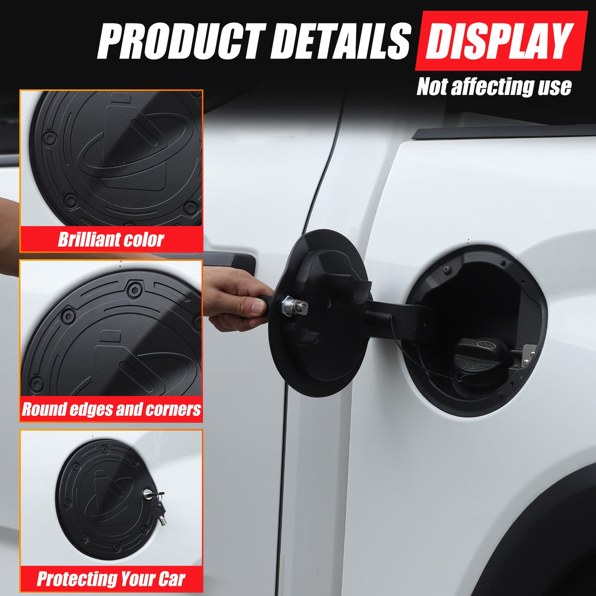 Steel Locking Fuel Door Black Gas Tank Cap Cover Lock Key For Toyota Tundra 22+ 10