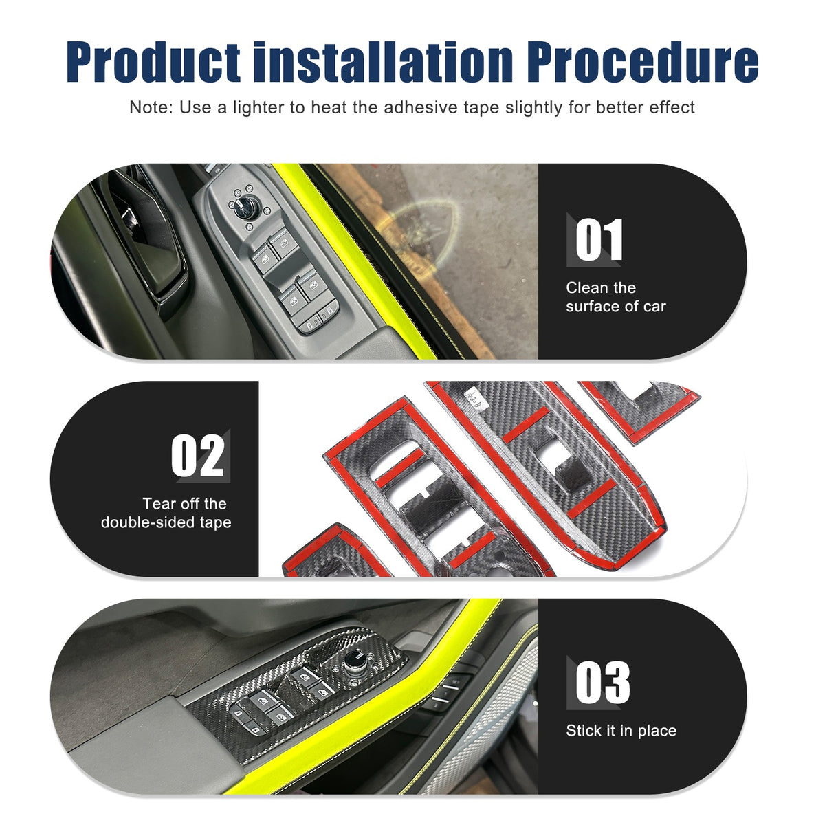 Real Carbon Fiber Window Lift Switch Panel Trim For Lamborghini URUS/SE 18-21 US 4