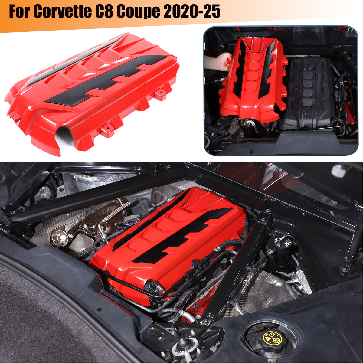 Engine Bay Panel Cover Trim in Edge Blue/Red/Black For Corvette Coupe C8 2020-26 - Styles 1-5 60