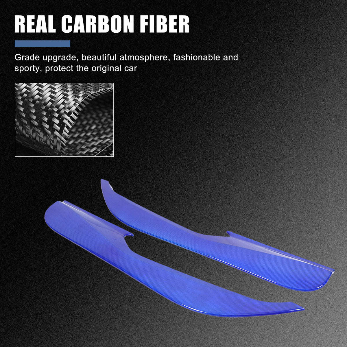 Blue Real Carbon Fiber Interior Door Anti-kick Panel Trim For Corvette C8 US 10