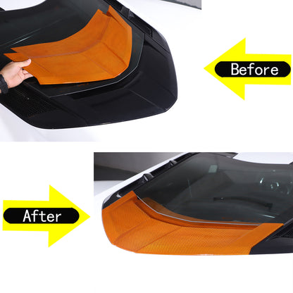Yellow Carbon Fiber Rear Window Lower Trim Cover For 2020-2026 C8 corvette Coupe 3