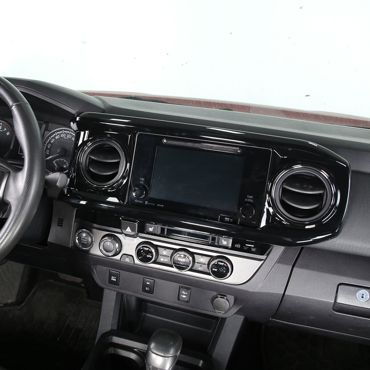 ABS All Black Dashboard Air Vent Outlet Trim Cover For Toyota Tacoma 2016-23 2