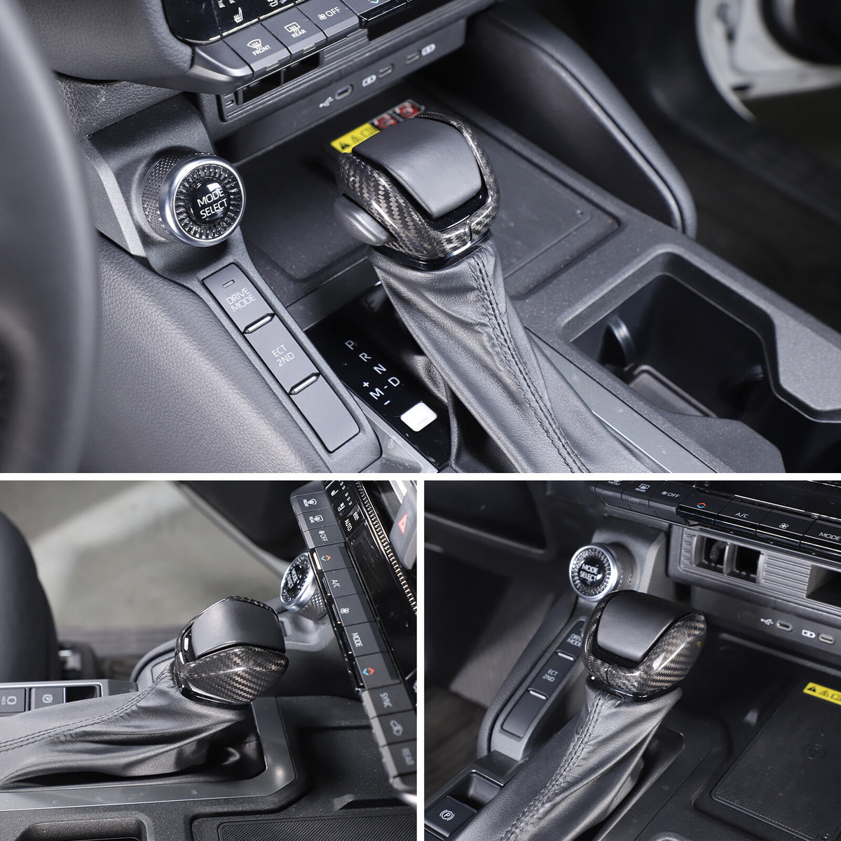 Real Carbon Fiber Center Gear Shift Knob Trim For Toyota Land Cruiser LC250 24+ 19
