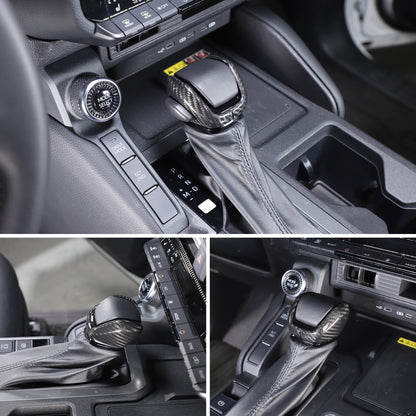 Real Carbon Fiber Center Gear Shift Knob Trim For Toyota Land Cruiser LC250 24+ 19