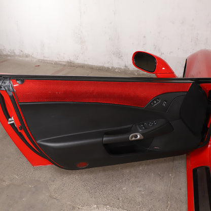 Red Carbon Fiber Interior Door Upper Panel Trim Sticker For Corvette C6 2005-13 9