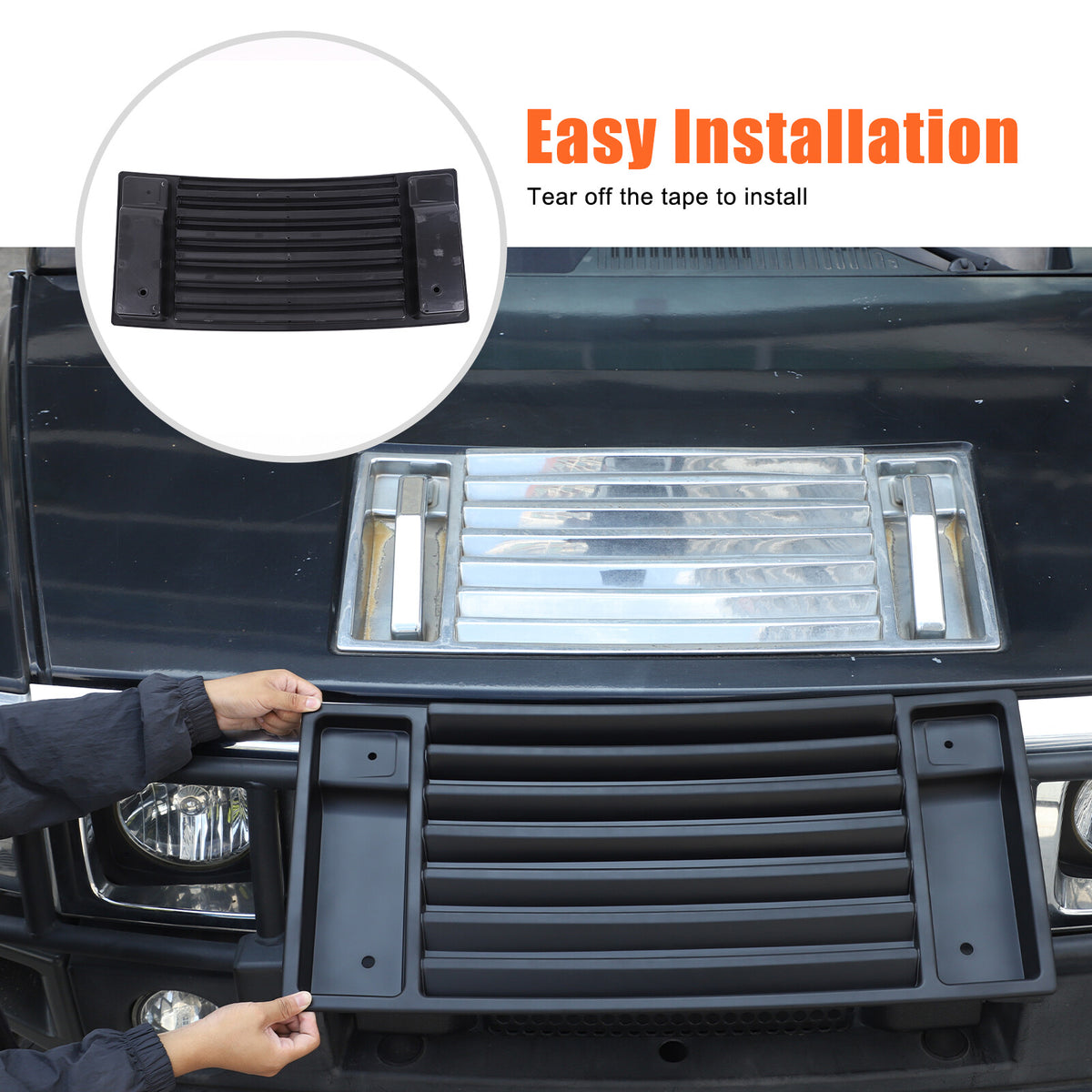 ABS Matte Black Front Hood Grille Engine Cover Trim for Hummer H2 2003-2009 US 2