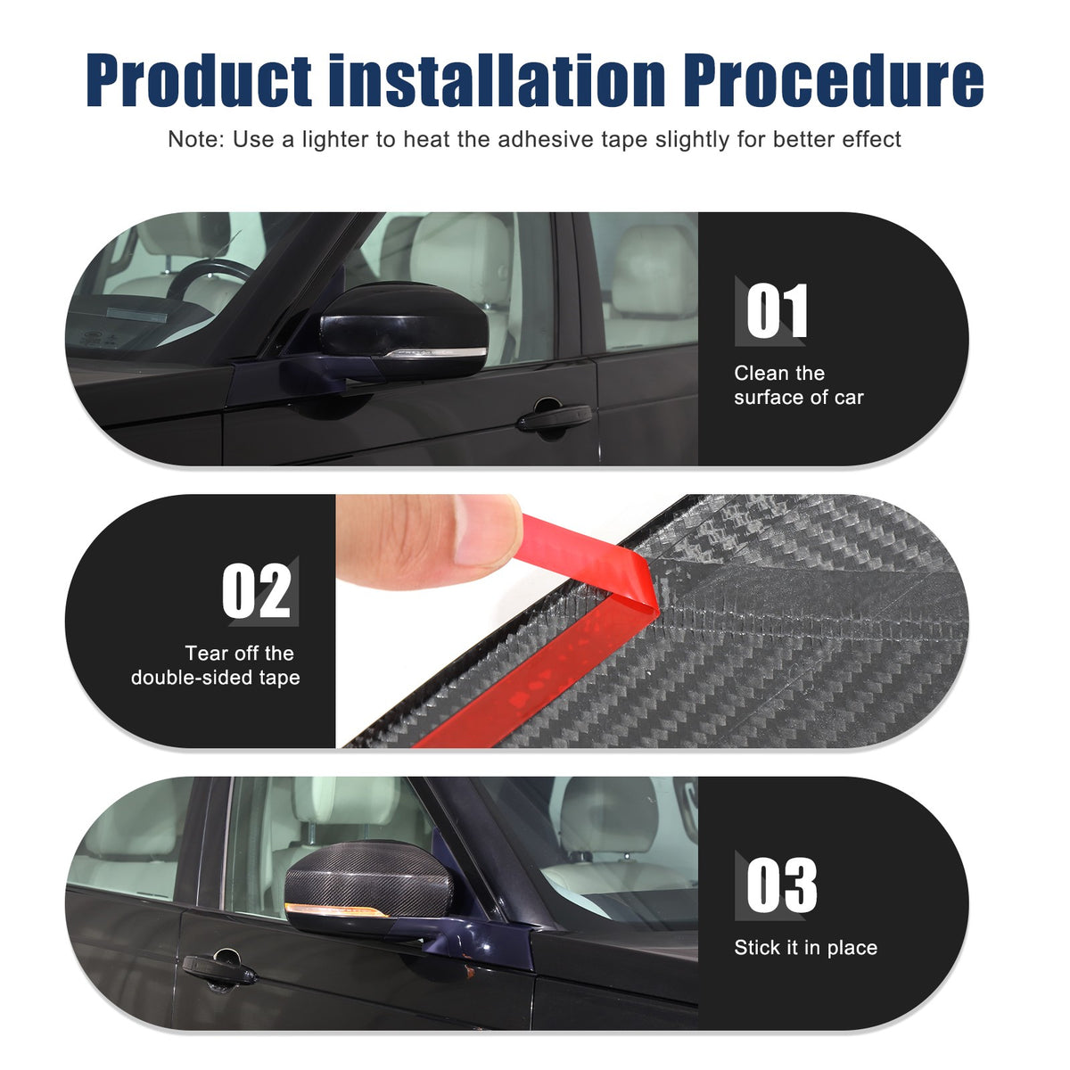Real Carbon Fiber Exterior Mirror Cover Trim For LR Range Rover Sport L494 14-22 24