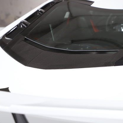Real Carbon Fiber Rear Window Lower Trim Cover Set For 2020-26 C8 Corvette Coupe 24