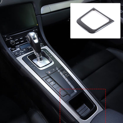 Real Carbon Fiber Center Console Cup Holder Trim For Porsche 718 16-19/911 12-18 10