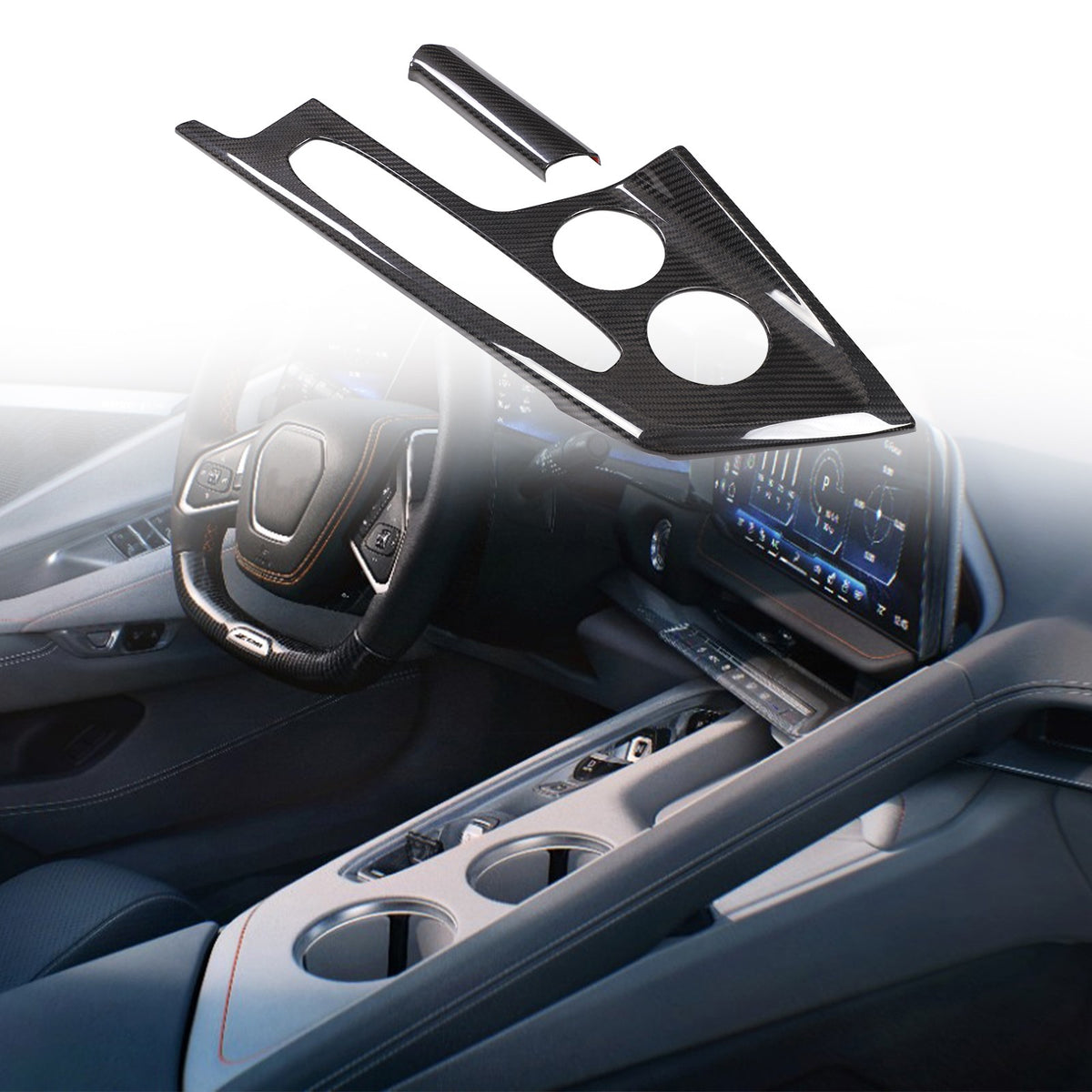 Real Carbon Fiber Center Gear Shift Panel Cover Trim For Corvette C8 2026+ US 14