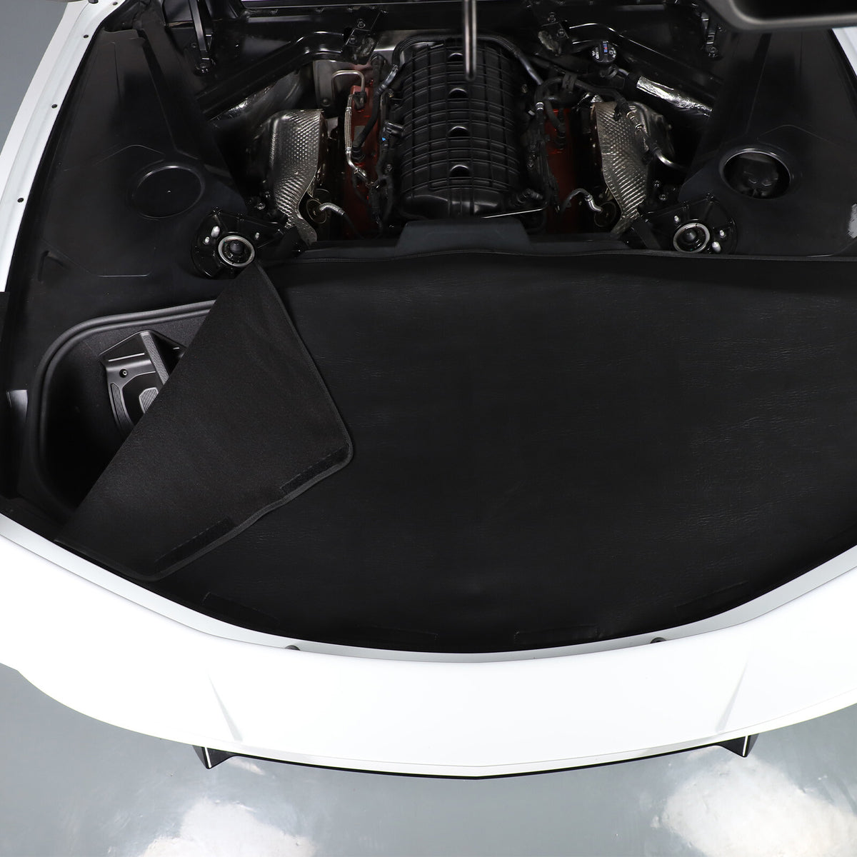 Black Cargo Cover Shield Rear Trunk Protect Shade For Corvette C8 2020-2026 1
