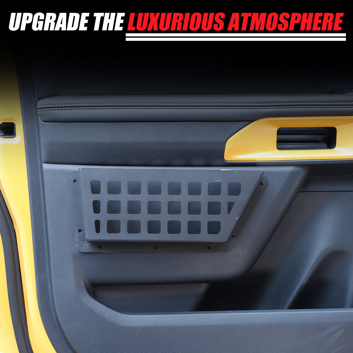 Black Alloy Car Rear Door Pocket Storage Box Organizer for Ford Ranger T9 2023+ 8
