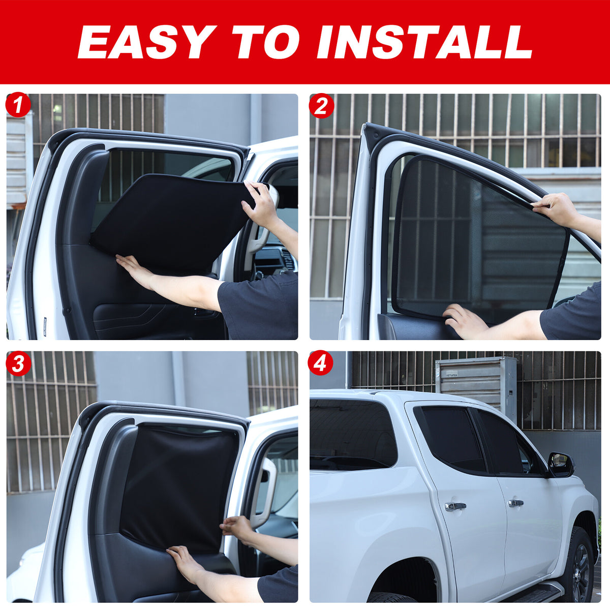 Rear Window Mesh Sun Shade Cover Windshield For Mitsubishi L200 Triton 2015-23 3