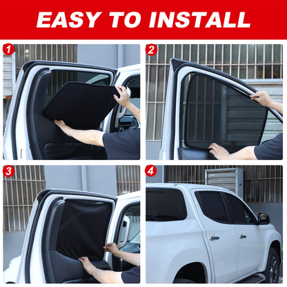 Rear Window Mesh Sun Shade Cover Windshield For Mitsubishi L200 Triton 2015-23 3