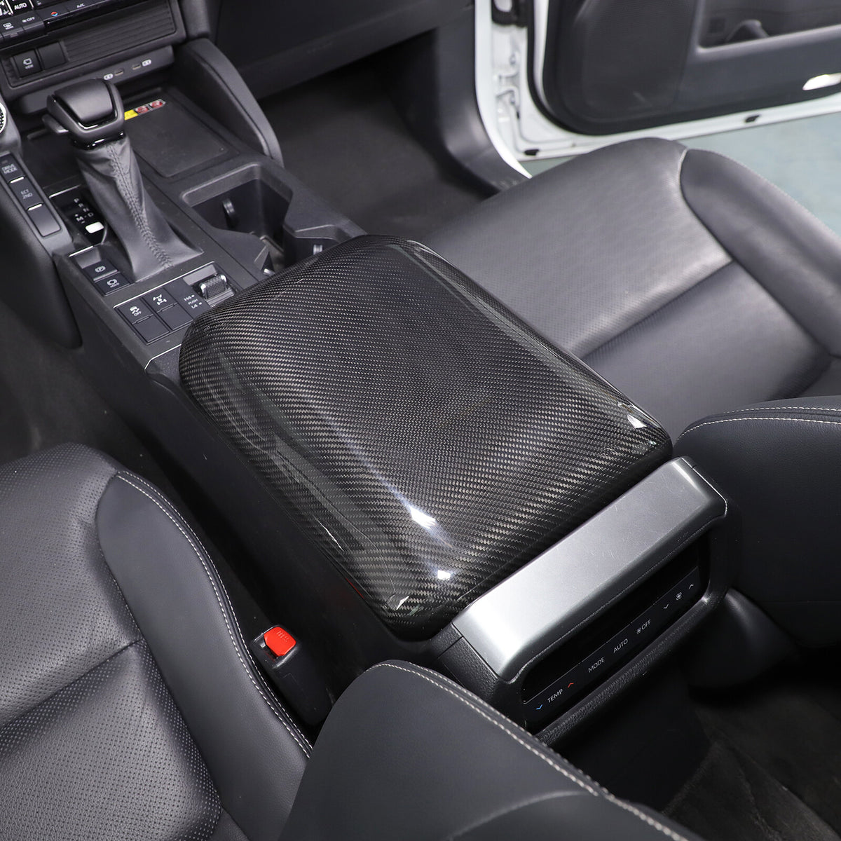 Real Carbon Fiber Center Armrest Box Trim For Toyota Land Cruiser LC250 24+ 9