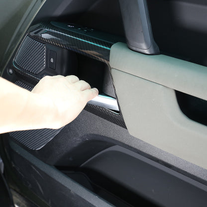 Carbon Fiber Door Handle Frame Cover Trim For Land Rover Defender 110 2020 2022 3