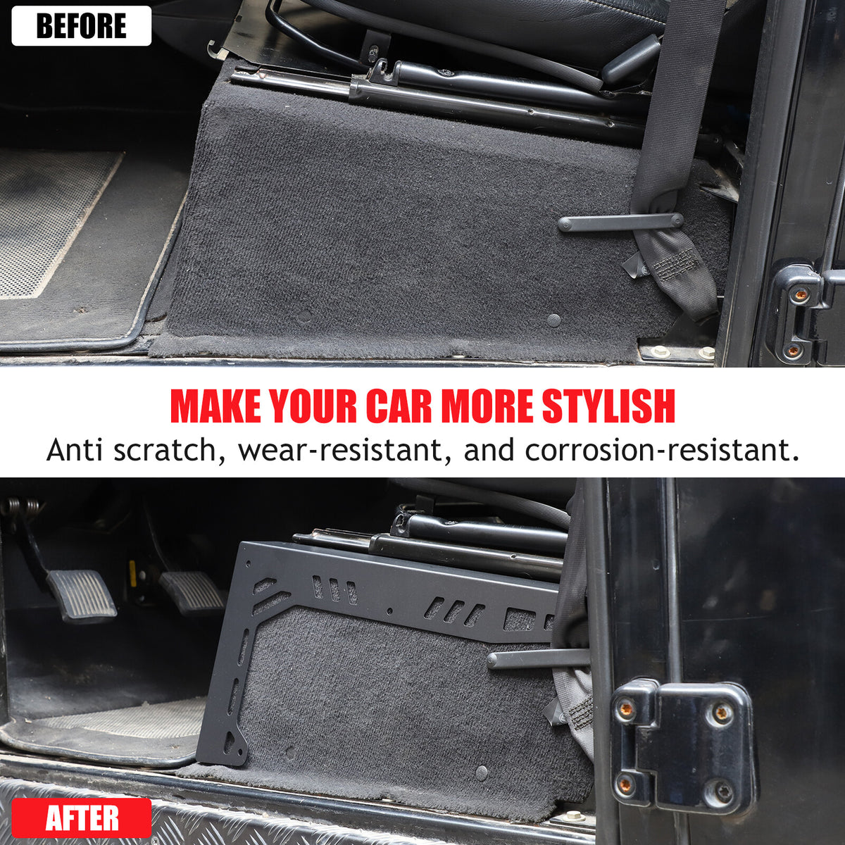 Black Seat Box Corner Carpet Mat Protector For Land Rover Defender L316 2004-18 20