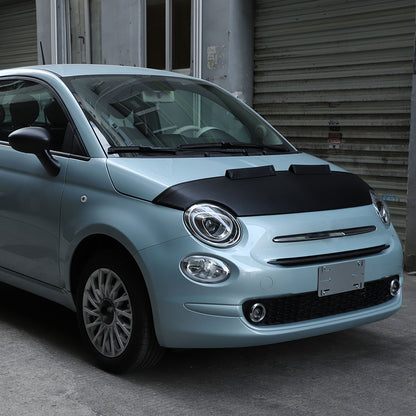 PU Leather Car Bonnet Hood Bra Wind & Bug Deflectors For Fiat 500 2007-2024 11