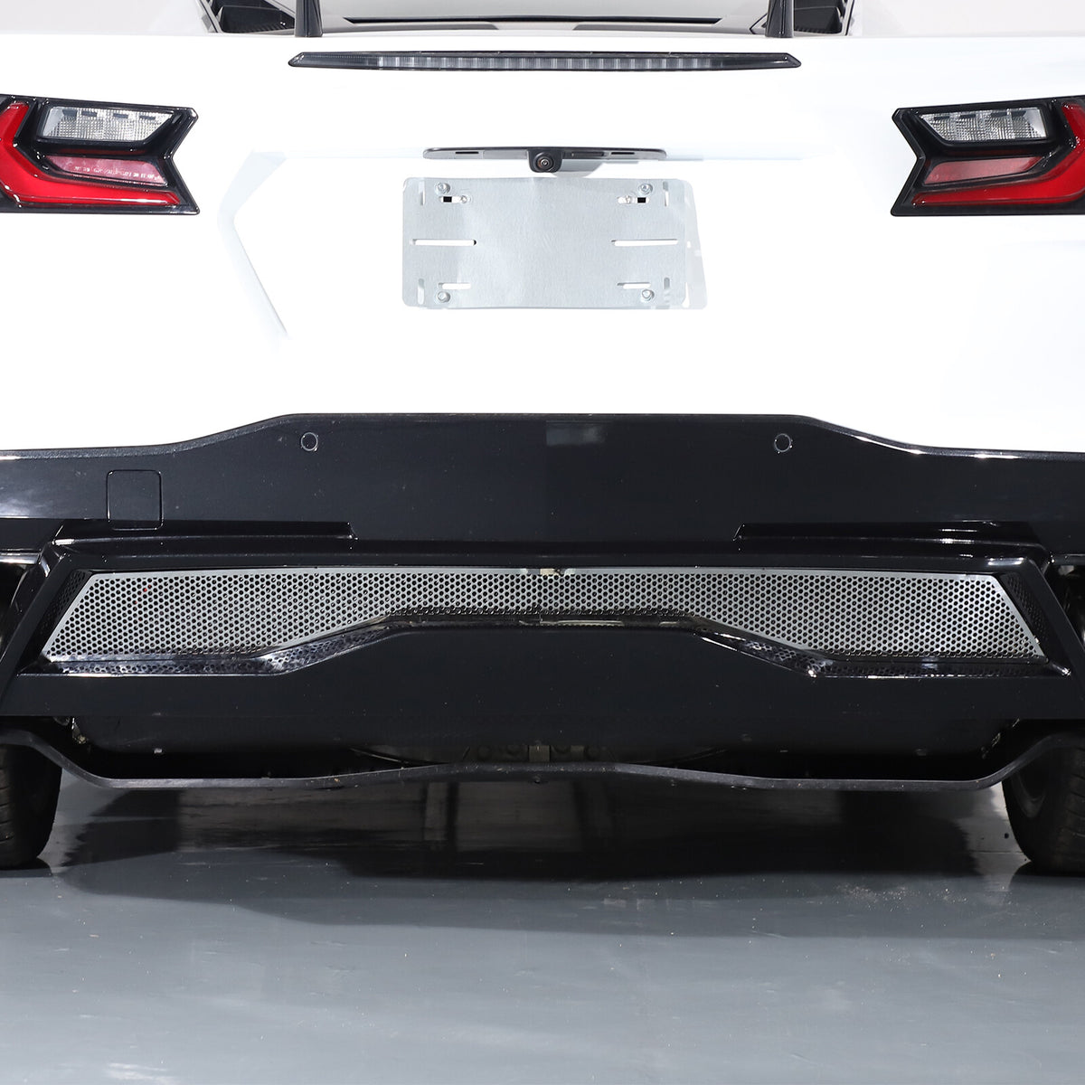 Stainless Steel Silver Rear Bumper Vent Cover Trim For Corvette C8 2020-2025 8