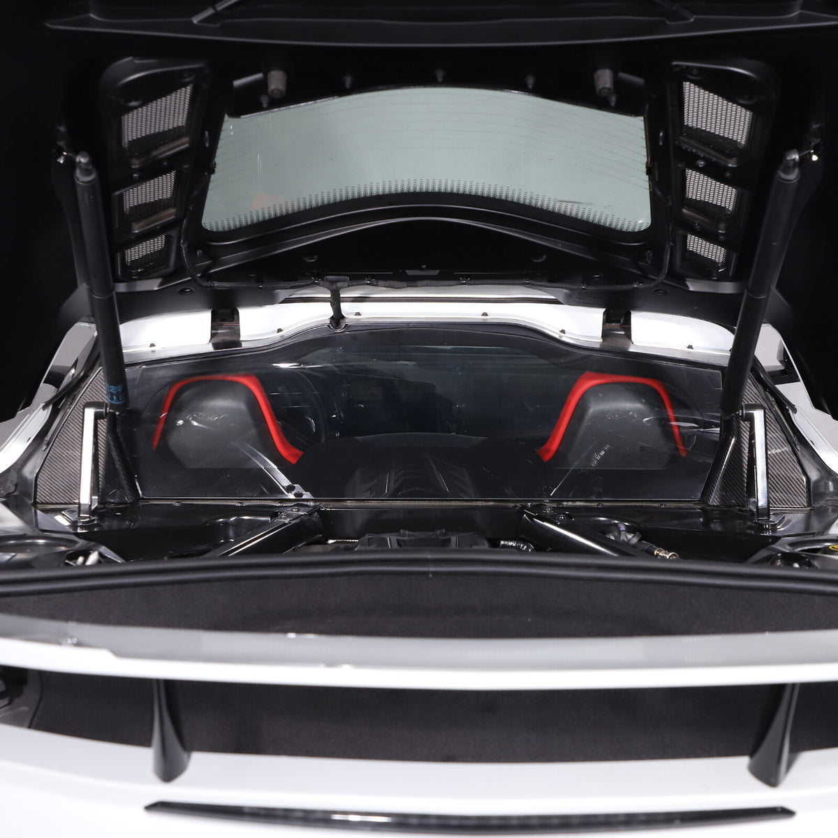 Real Dry Carbon Fiber Engine Bay Tank Panel Cover Frame Trim For Corvette C8 20+ 35