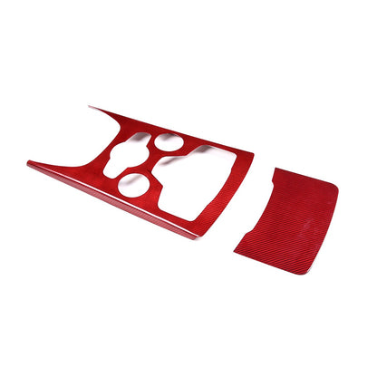 Red Real Carbon Fiber Large Gear Shift Panel Trim For Alfa Romeo Stelvio 2020-23 10